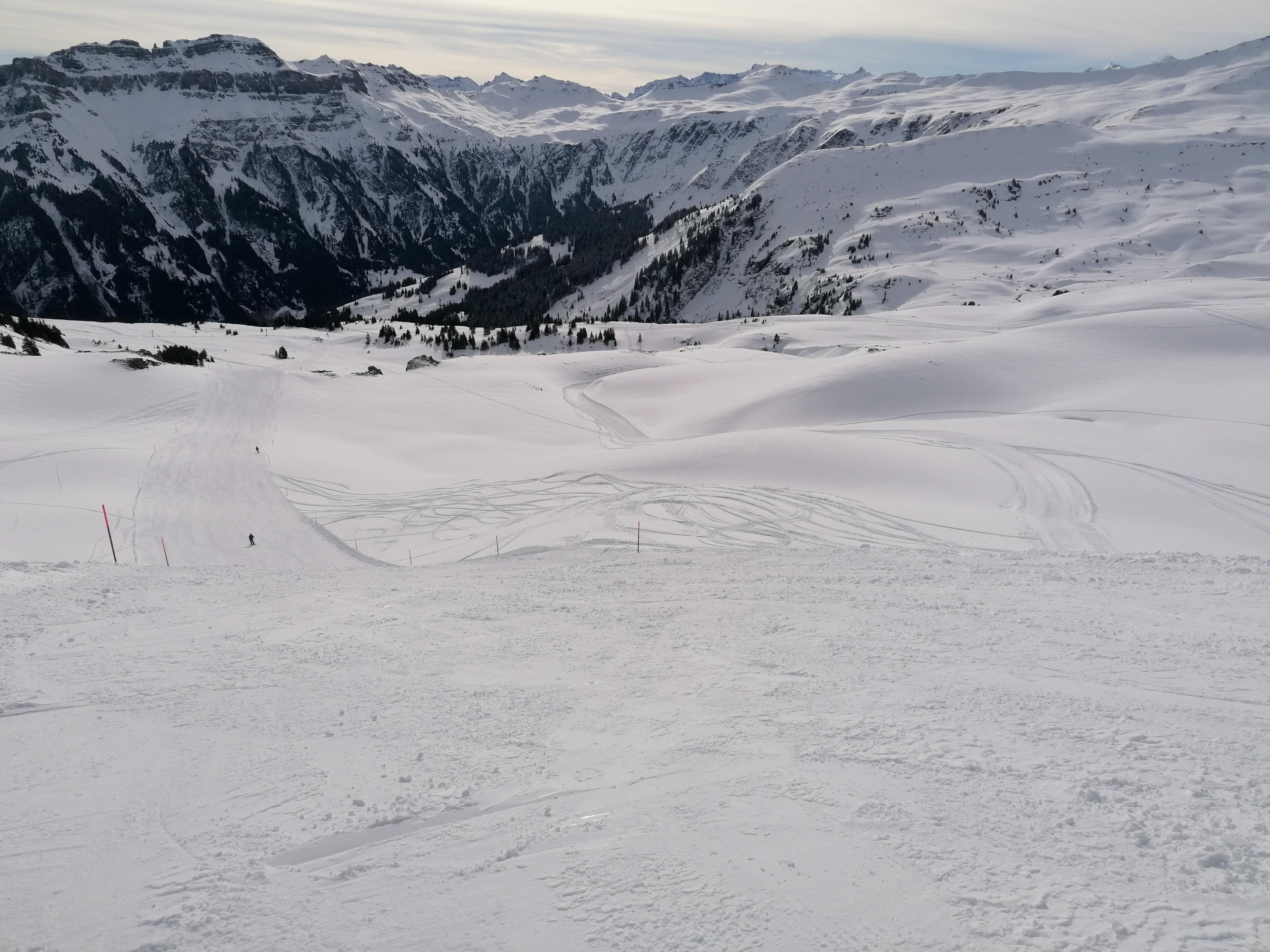 Auf der Skipiste in den Flumserbergen