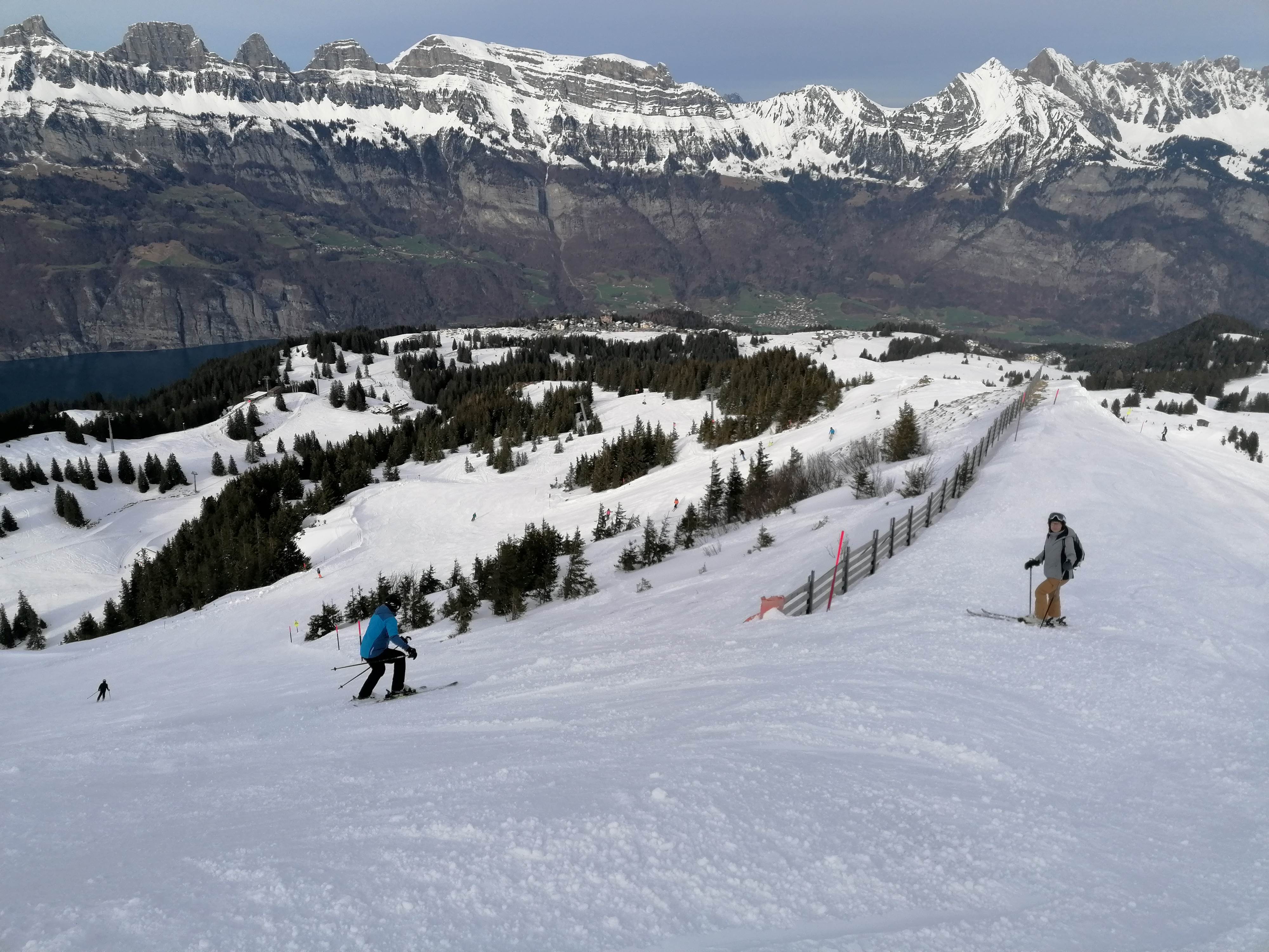 Auf der Skipiste in den Flumserbergen